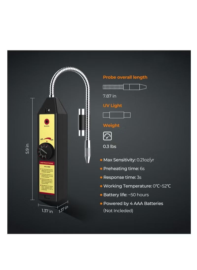 KUYING كاشف تسرب الفريون WJL-6000، جهاز اختبار غاز الهالوجين، مبرد تكييف الهواء R22 R410A R134A مع LED، حساسية قابلة للتعديل، لتسرب غاز الهالوجين، كاشف تسرب مبرد مكيف الهواء  - Image 3