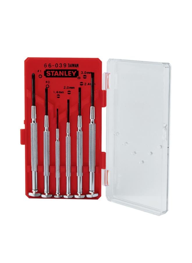 Stanley 6-Piece Precision Screwdriver Set Black and Silver STHT66039-8 - Image 1