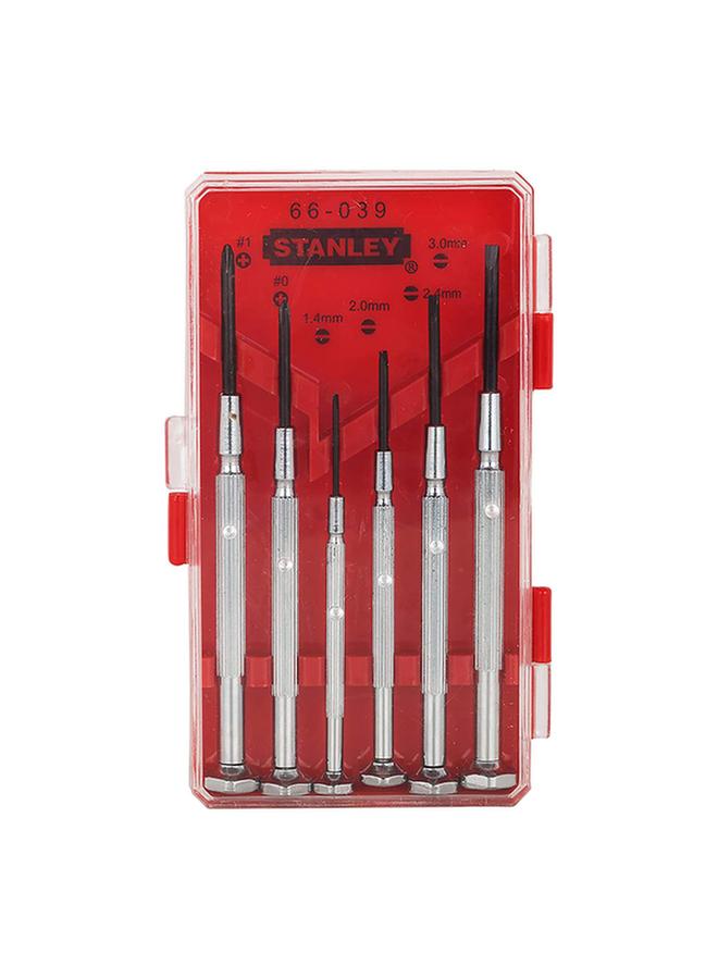Stanley 6-Piece Precision Screwdriver Set Black and Silver STHT66039-8 - Image 2