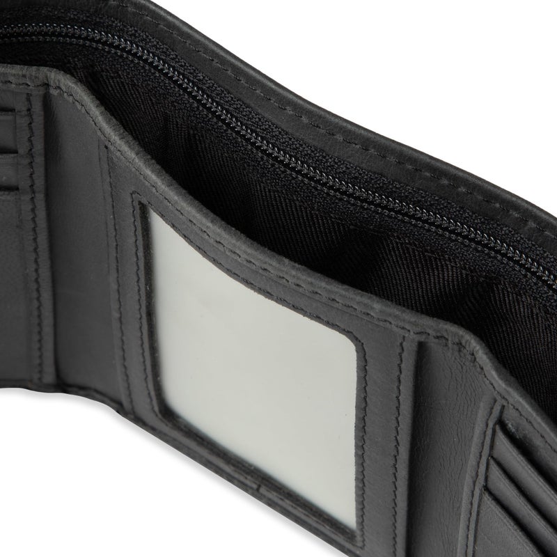 Levi's محفظة ليفي للرجال ثلاثية الطي - أنيقة تشمل نافذة هوية وحامل بطاقات ائتمان، أسود نحيف، مقاس واحد - Image 5