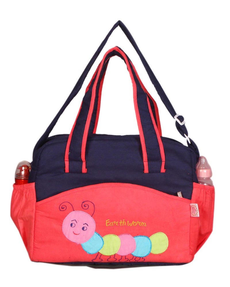 Unique Ideas New Born Baby Multipurpose Polyester Diaper/Mother Bag with Holder Diaper Changing Multi Compartment (Light Red, Medium)(Pack of 1) - Image 1