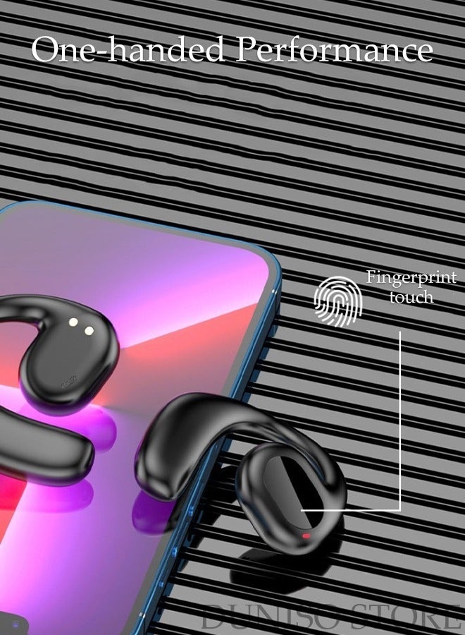 DUNISO Bluetooth Headphones Wireless Earbuds 10hrs Playtime Wireless Charging Case Digital Display Sports Ear buds with Earhook Premium Deep Bass IPX7 Waterproof Over-Ear Earphones for TV Phone Laptop - Image 3