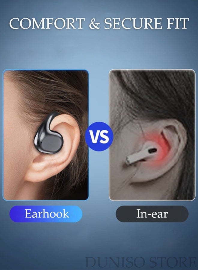 DUNISO Bluetooth Headphones Wireless Earbuds 10hrs Playtime Wireless Charging Case Digital Display Sports Ear buds with Earhook Premium Deep Bass IPX7 Waterproof Over-Ear Earphones for TV Phone Laptop - Image 4