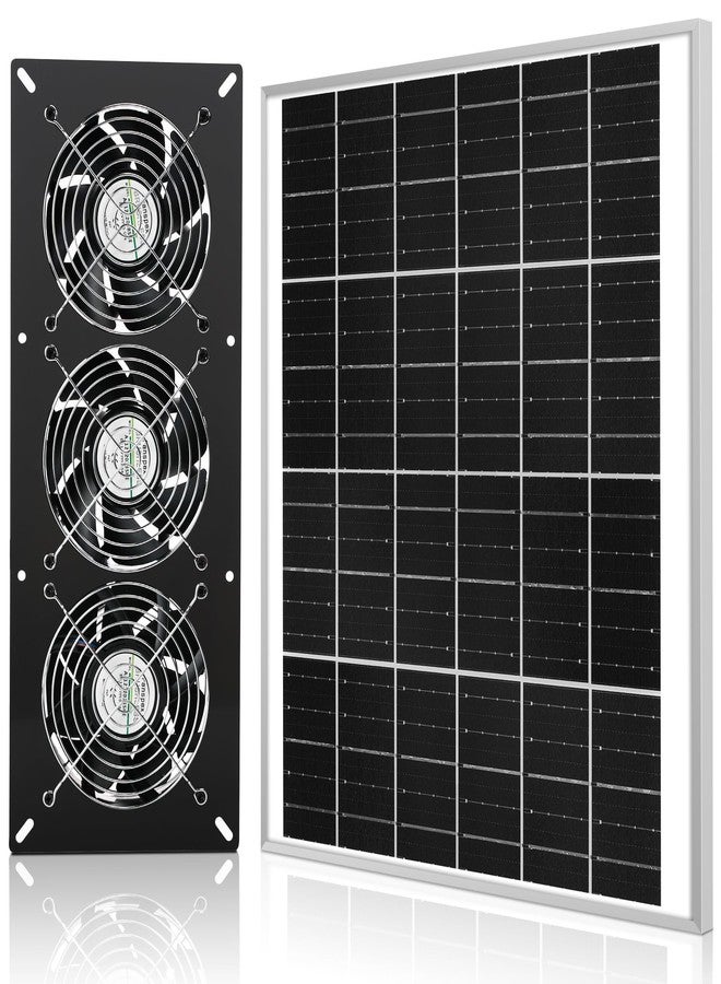Fanspex Solar 3 Fan Kit, 25W Solar Panel Powered Exhaust Fan for Outdoor Chicken Coop, Greenhouse & Shed, Intake or Exhaust Air for Cooling, IP67 Waterproof, 3500RPM, 16ft Cord - Image 1