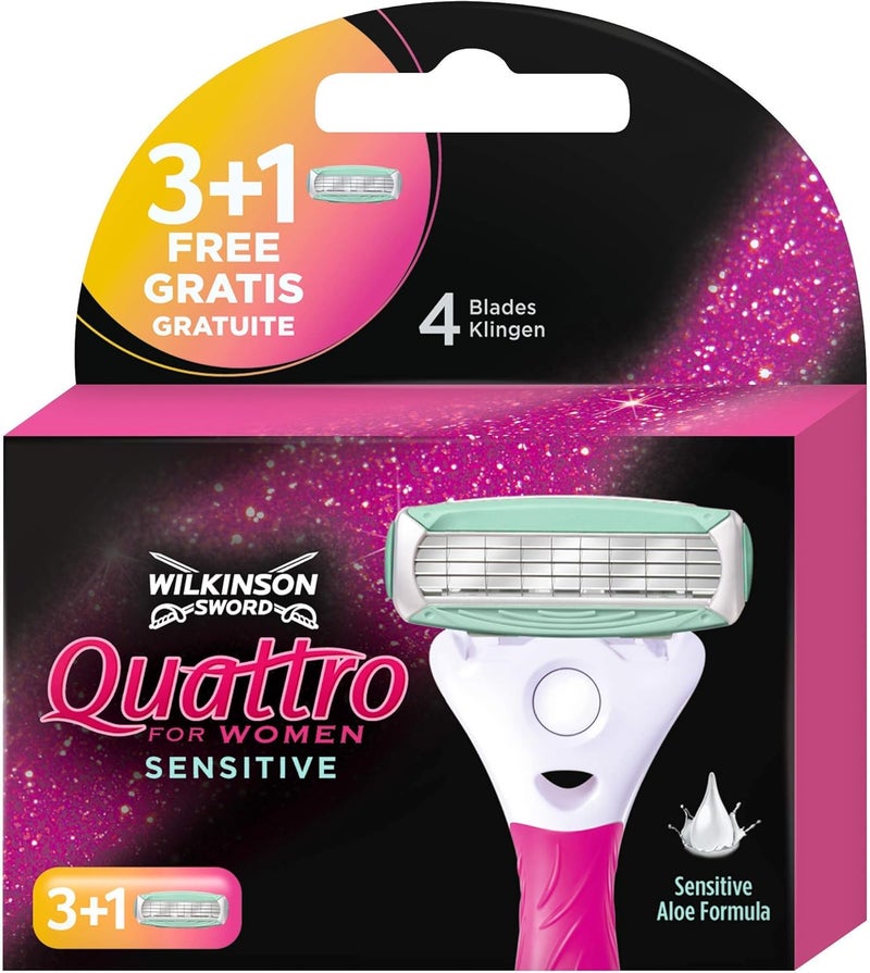 Wilkinson Sword Quattro for Women Sensitive Disposable Razors - Image 2