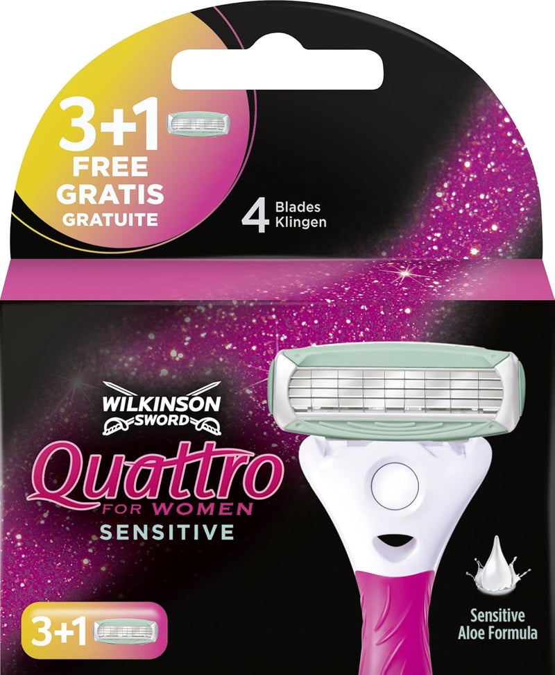 Wilkinson Sword Quattro for Women Sensitive Disposable Razors - Image 1