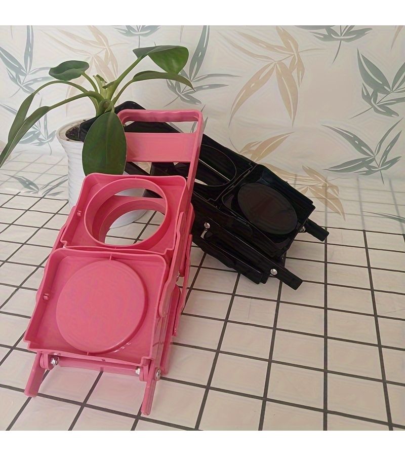 2 Slot Foldable Wine Rack Black Portable Beverage Beer Basket Handheld Organizer For Home Bar KTV - Image 5