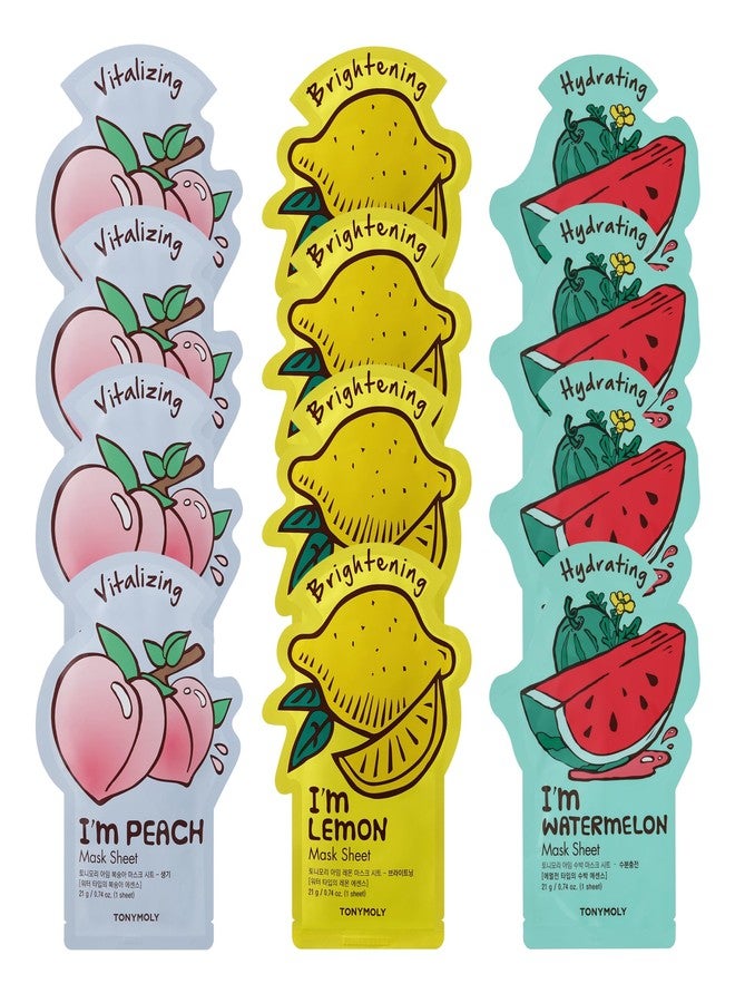 TONYMOLY Bright & Juicy 12-Pack Masks - Vitamin C, Antioxidant Formula - Image 1