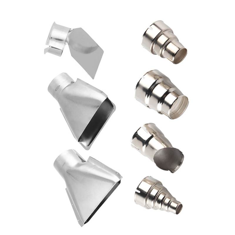 Heat Gun Nozzles Kit 7pcs Stainless Steel Different Shapes - Durable Corrosion Resistant Replacement Nozzles for 1500-2000W 35-40mm Hot Air Gun Soldering Repair - Image 4