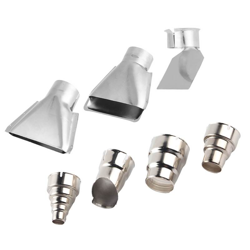 Heat Gun Nozzles Kit 7pcs Stainless Steel Different Shapes - Durable Corrosion Resistant Replacement Nozzles for 1500-2000W 35-40mm Hot Air Gun Soldering Repair - Image 3