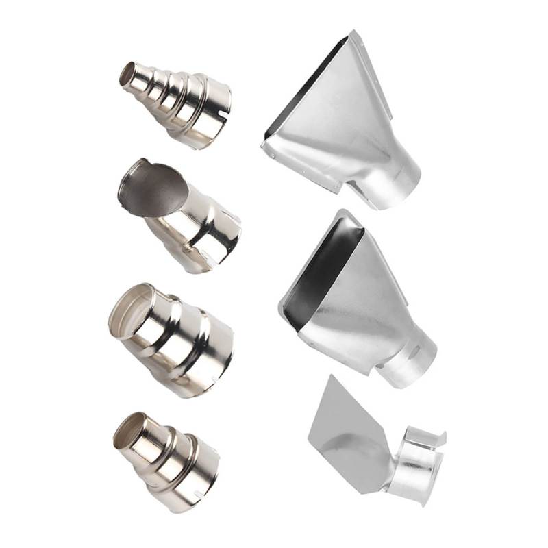 Heat Gun Nozzles Kit 7pcs Stainless Steel Different Shapes - Durable Corrosion Resistant Replacement Nozzles for 1500-2000W 35-40mm Hot Air Gun Soldering Repair - Image 2