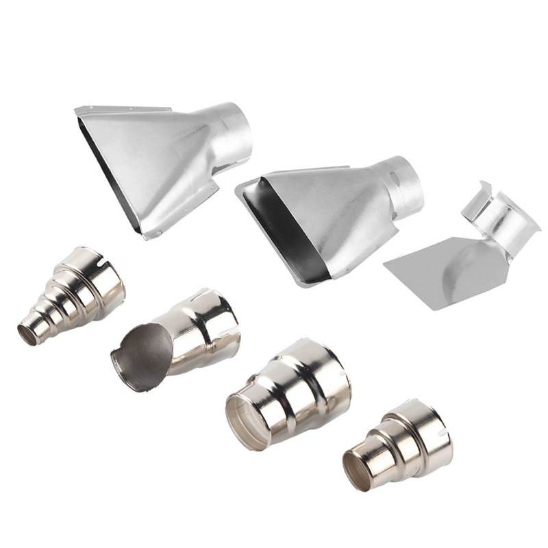 Heat Gun Nozzles Kit 7pcs Stainless Steel Different Shapes - Durable Corrosion Resistant Replacement Nozzles for 1500-2000W 35-40mm Hot Air Gun Soldering Repair - Image 5