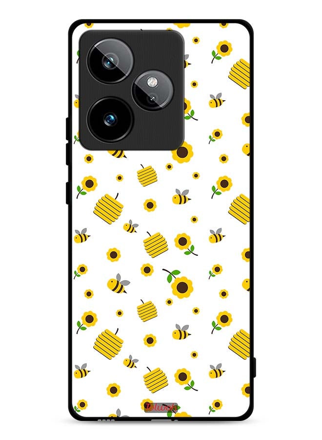 Tolwak Realme GT 7 5G Protective Case Cover Sunflowers And Bees