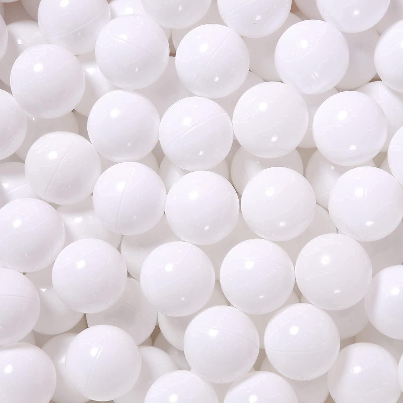 GUESVOT Ball Pit Balls for Kids Plastic Refill 22 Inch Balls 100 Pack Bright Colors Phthalate and BPA Free Includes a Reusable Storage Bag with Zipper Christmas Decoration Xmas GiftWhite - Image 2