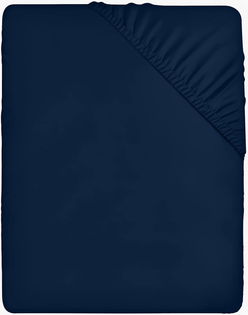 Utopia Bedding Fitted Sheet King Navy  Deep Pocket 14 inch 35 cm  Easy Care  Soft Brushed Microfibre Fabric  Shrinkage and Fade Resistant  Bottom Sheet