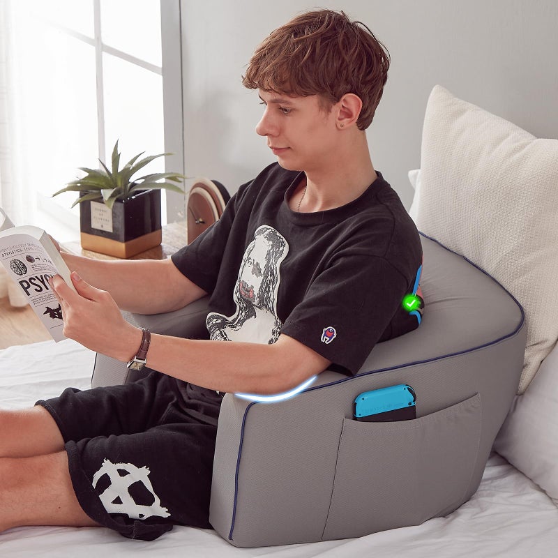 cooloo8 Reading Pillow for Gaming, Extra Large Arm Rest Pillow for Adult, Memory Foam Bed Rest Pillow for Reading, Working, Playing Steam Deck Switch or Sitting in Bed Floor Sofa(Grey) - Image 5