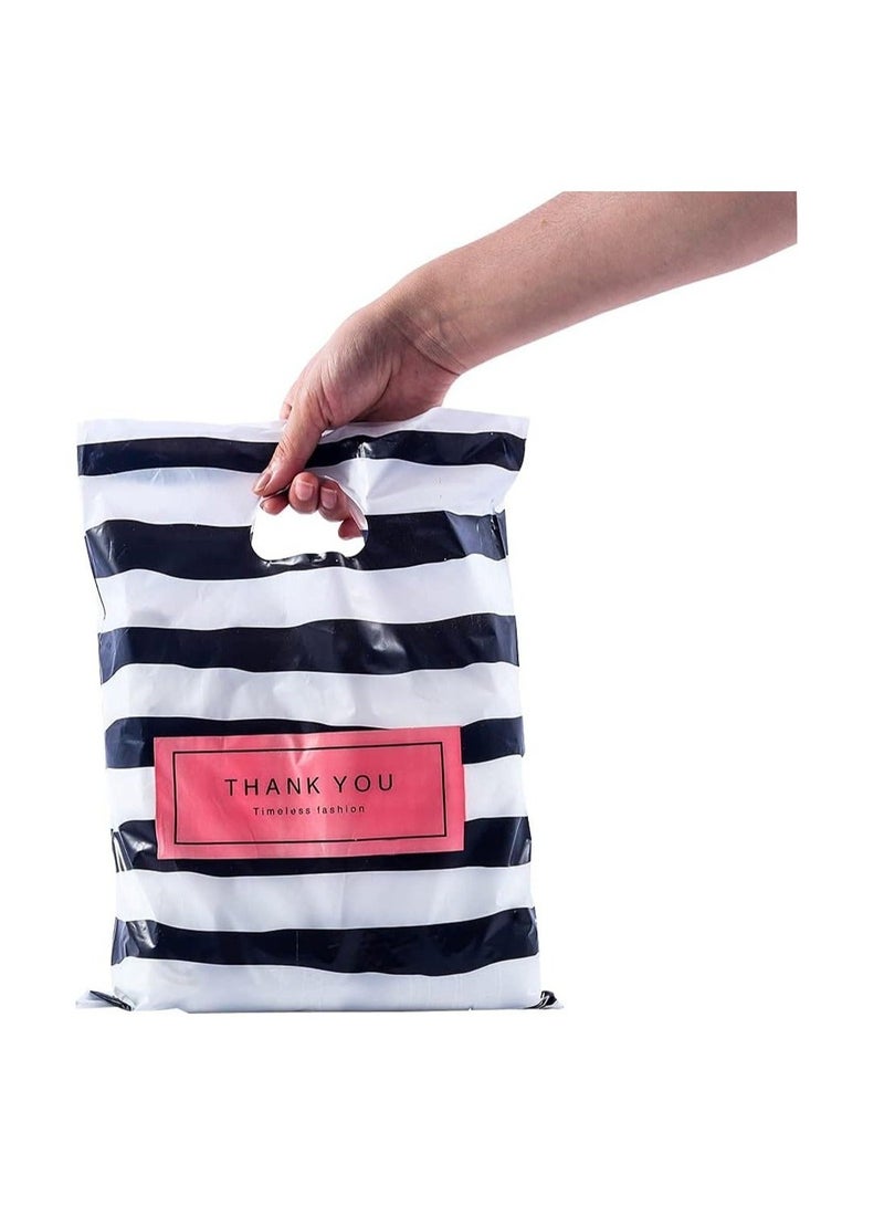 Captaintech 100 Pcs Small Thank You Plastic Merchandise Bag, Plastic Shopping Bag Die Cut with Handle, Goods Retail, Gift Package, for Small Business 11.8" x 15.7" - Image 3