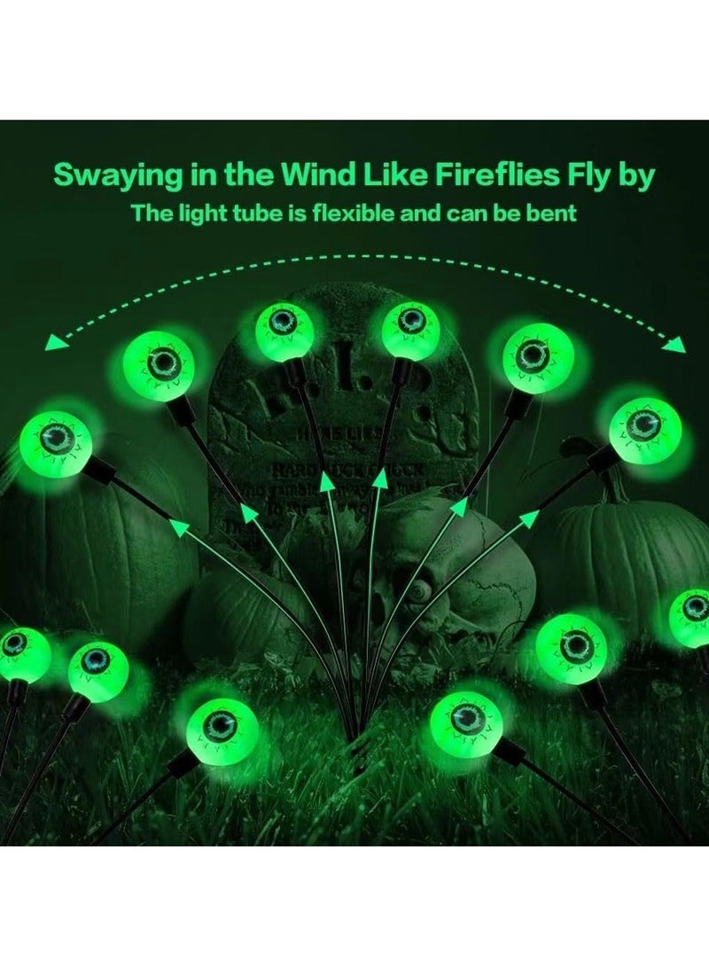 BrainGiggles 6 PCS Eyeball Halloween Lights for Scary Halloween Décor, Solar-Powered, Glowing Yard Decoration for Creepy Nighttime Effects | Halloween Decorations Outdoor Lights for Yard and Garden - Image 2