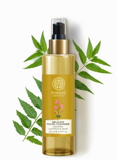 Forest Essentials Delicate Facial Cleanser Kashmiri Saffron & Neem | Ayurvedic Face Wash For Oily Skin | Sulphate Free, Anti Acne Face Cleanser, Controls Oil | Natural Gel Based Face Wash For Sensitive Skin | For Women & Men | 130 ml  - Image 1