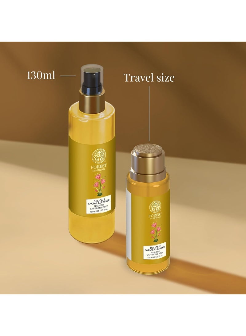 Forest Essentials Delicate Facial Cleanser Kashmiri Saffron & Neem | Ayurvedic Face Wash For Oily Skin | Sulphate Free, Anti Acne Face Cleanser, Controls Oil | Natural Gel Based Face Wash For Sensitive Skin | For Women & Men | 130 ml - Image 5