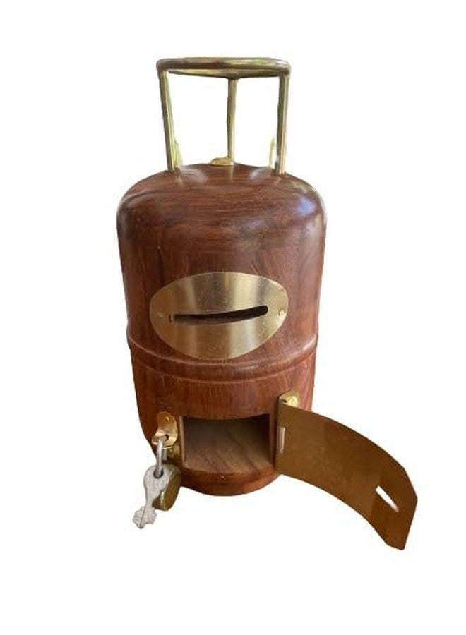 DVAITRAM Handmade Wood Money Bank - Coin Saving Box - Piggy Bank - Gifts for Kids, Girls, Boys & Adults, Antique, Brown - Image 2