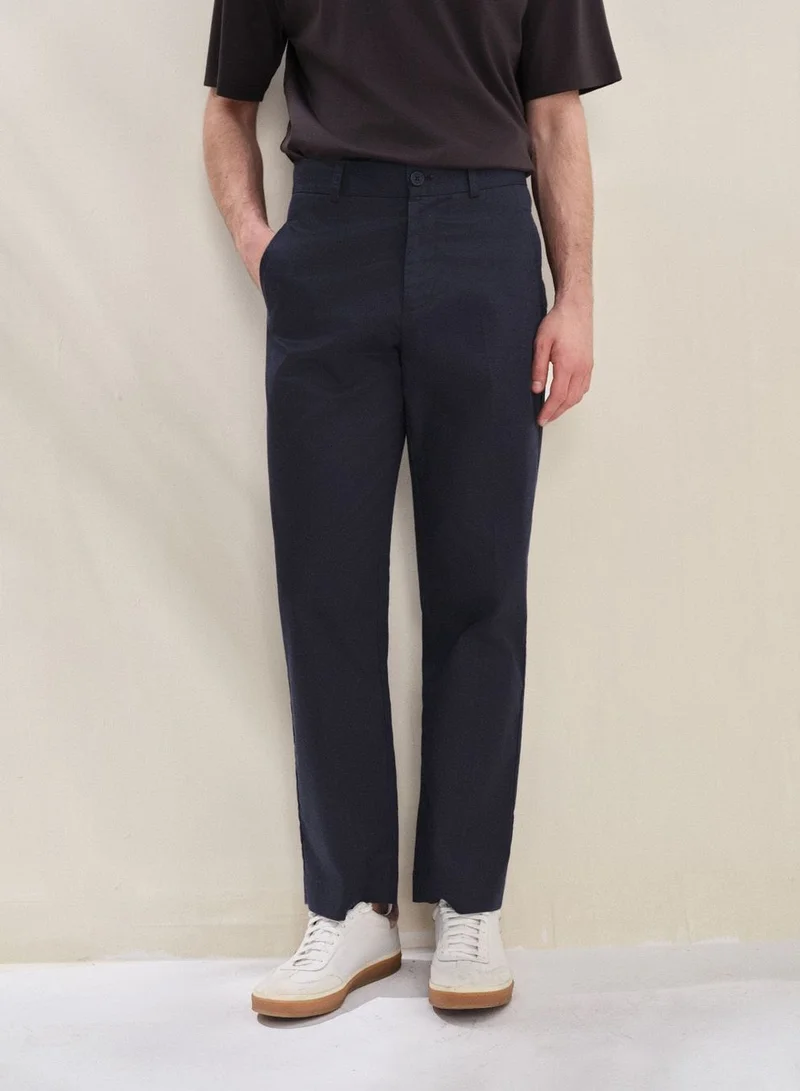 Men Regular Tencel Cotton  Pants