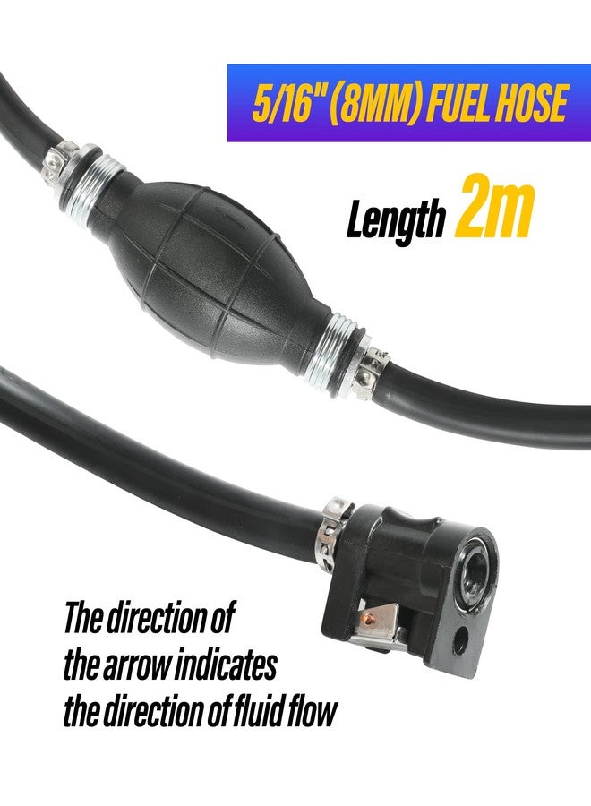 Reswish ESEWALAS 6FT Boat Motor Fuel Line Hose with Primer Bulb Steel Hose Clamps,Universal ID 5/16" Boat Fuel Line Assembly Kit,Compatible with Outboard RVs Tractors Caravans Boats Fuel Line - Image 3