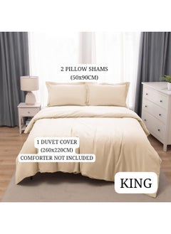 Bedding Duvet Cover King Size Set- 1Pieces Duvet Cover 260X220Cm / 2Pieces-Pillow Shams 50X90Cm (Ivory, King) - pzsku/Z9EA7B3328FB64D1D1A3CZ/45/_/1726727277/22631bcb-e22b-4f5f-85c7-f8d4f9426710