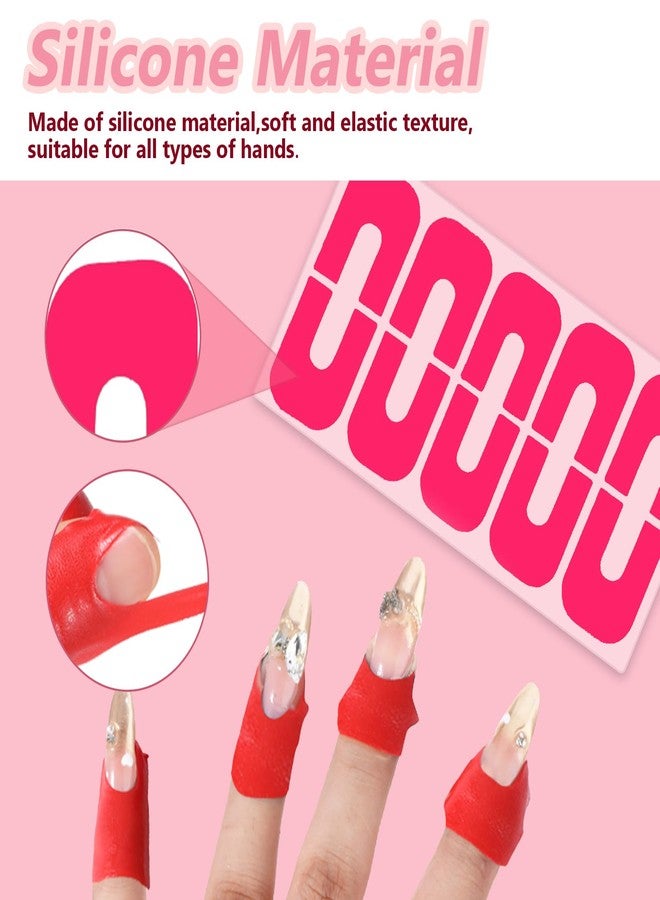 Oruola 120pcs Nail Polish Skin Protector Peel Off,Nail Art Kit,U-Shape Latex Nail Polish Barrier Peel Off,Skin Cuticle Protector For French Nail Stickers Painting Manicure Nail Art Supplies Multicolor - Image 5