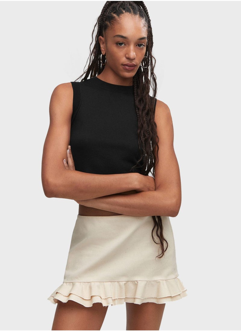 MANGO - Round Neck Crop Top - Image 1