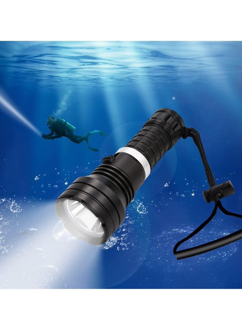 CMGTYYD Diving Flashlight Dive Torch 2000 Lumen Waterproof Underwater LED Submarine Lights Holder with Rechargeable Battery,Charger for Under Water Deep Sea Cave at Night - Image 1