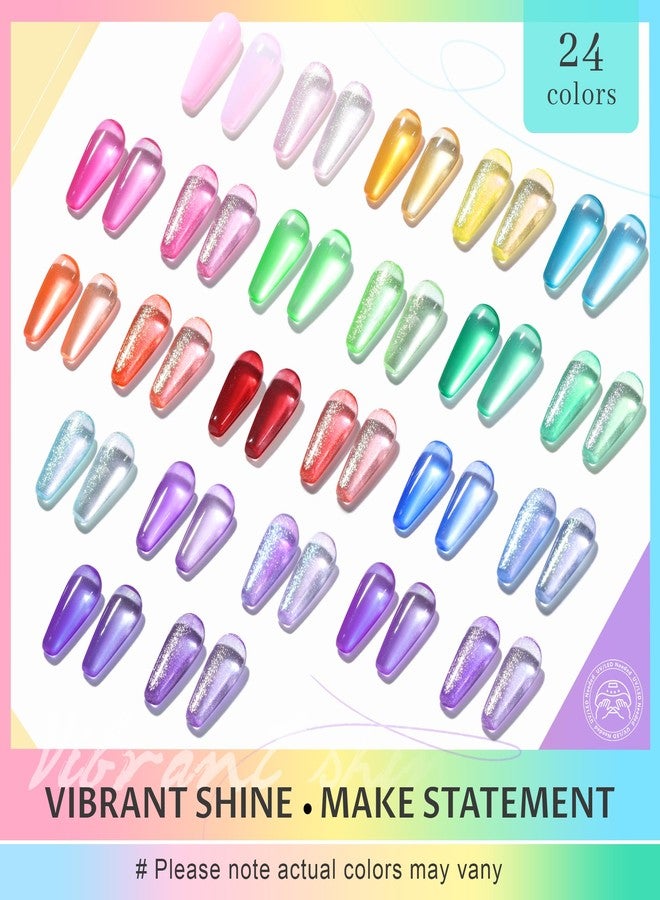 ABAC Solid Jelly Gel Polish Kit 24 Colors Hema Free w/Dual Brush - Transparent Vibrant Rainbow Hues,Non-Toxic Sheer Gel Polish Set for Summer Nails,Salon & Home Manicure - Image 2