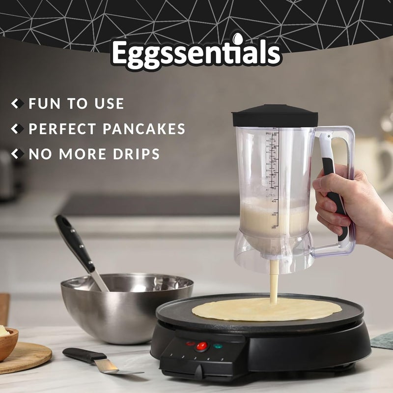 Eggssentials – Pancake Batter Dispenser, Batter dispenser with Squeeze Handle Mess-Free, Cupcakes, Waffles & More – Durable, Easy-Pour Pancake Dispenser Bottle for Smooth Baking - Image 2