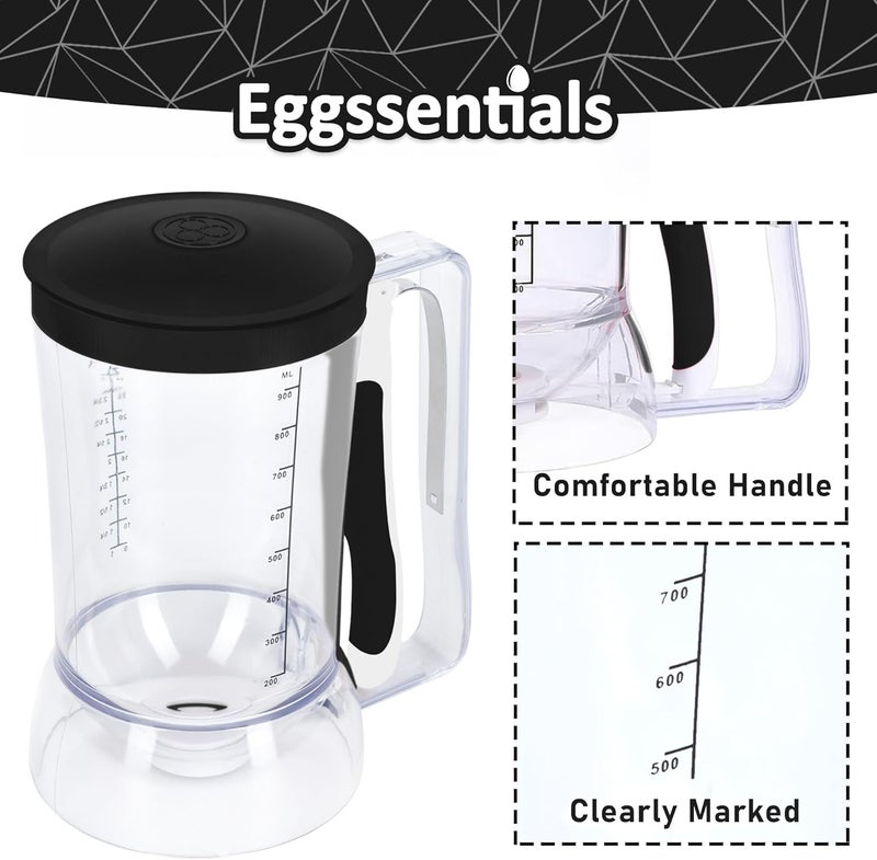 Eggssentials – Pancake Batter Dispenser, Batter dispenser with Squeeze Handle Mess-Free, Cupcakes, Waffles & More – Durable, Easy-Pour Pancake Dispenser Bottle for Smooth Baking - Image 4