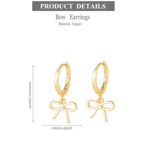 Spiritlele Gold Bow Hoop Earrings for Women Trendy Cute Bowknot Earrings Jewelry for Christmas - Image 5