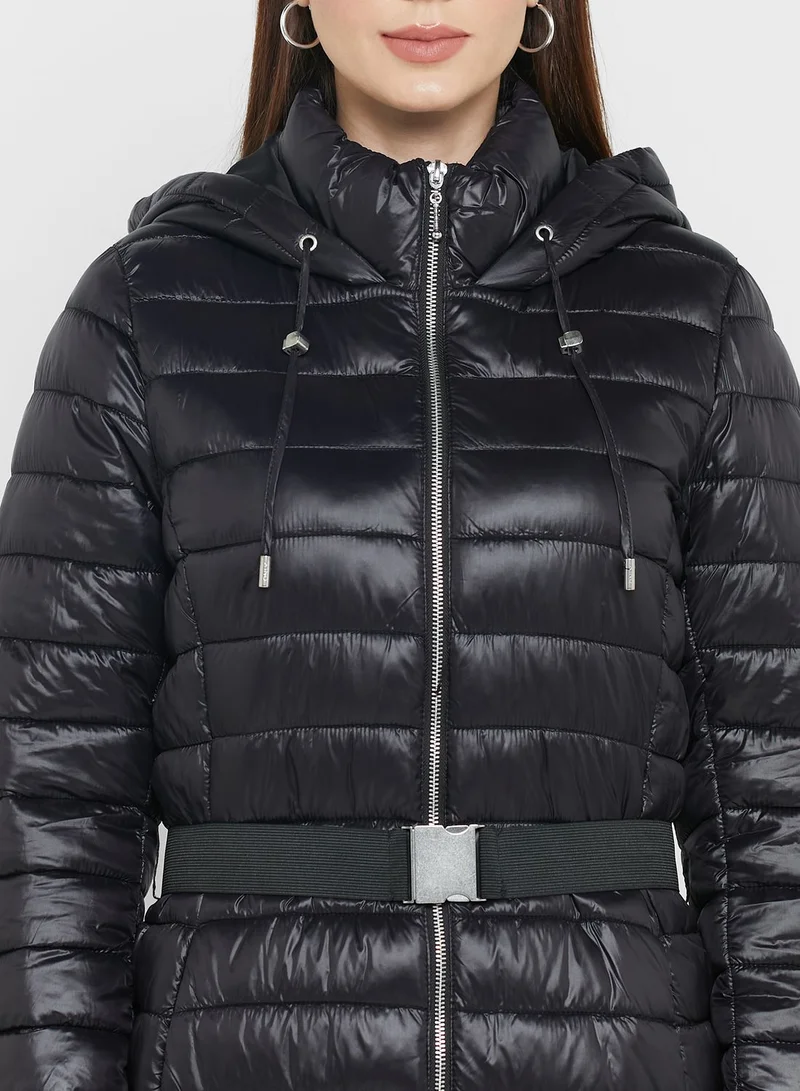 ONLY Belt Detail Quilted Coat
