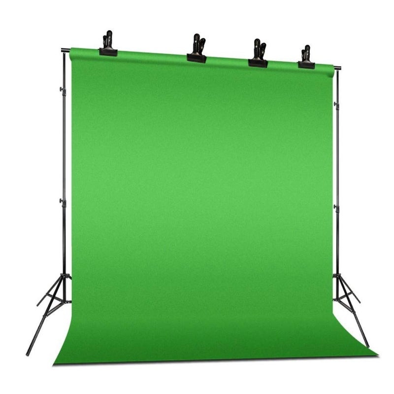 VTS Backdrop Stand Setup Photo Studio Green Backdrop Chroma Key Screen Background with 4 Clips for Indoor-Outdoor, Comercial, YouTube Photography (9 x9ft. -3) - Image 2