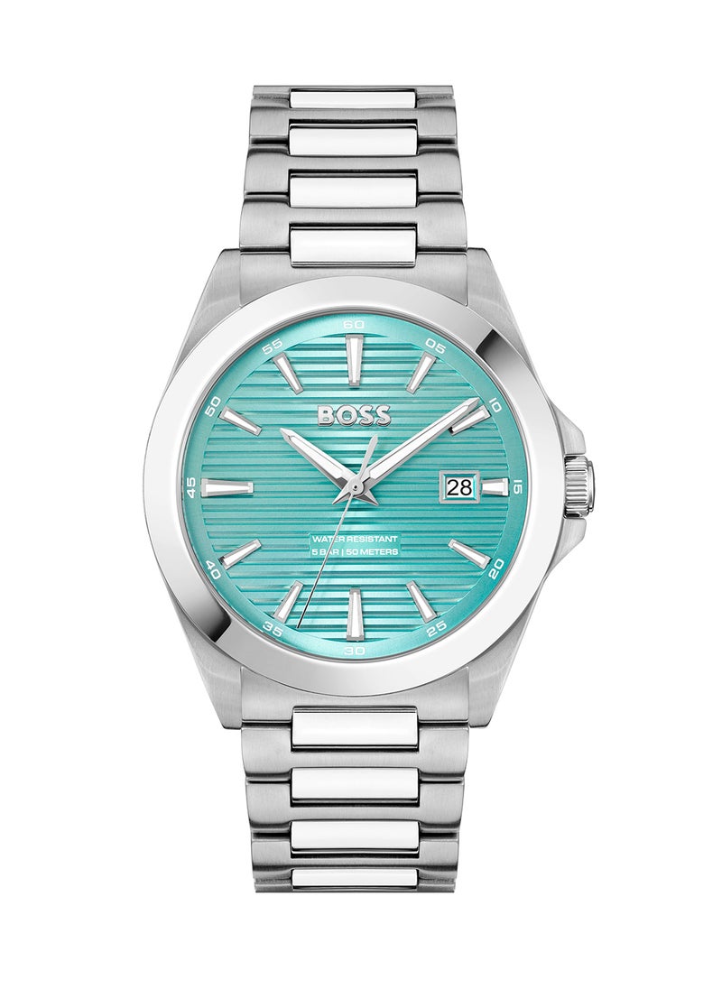 HUGO BOSS HUGO BOSS ROUND ANALOG MEN'S TURQUOISE CASE WATCH - 1514171  - Image 3
