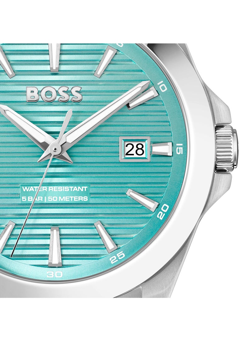 HUGO BOSS HUGO BOSS ROUND ANALOG MEN'S TURQUOISE CASE WATCH - 1514171  - Image 4