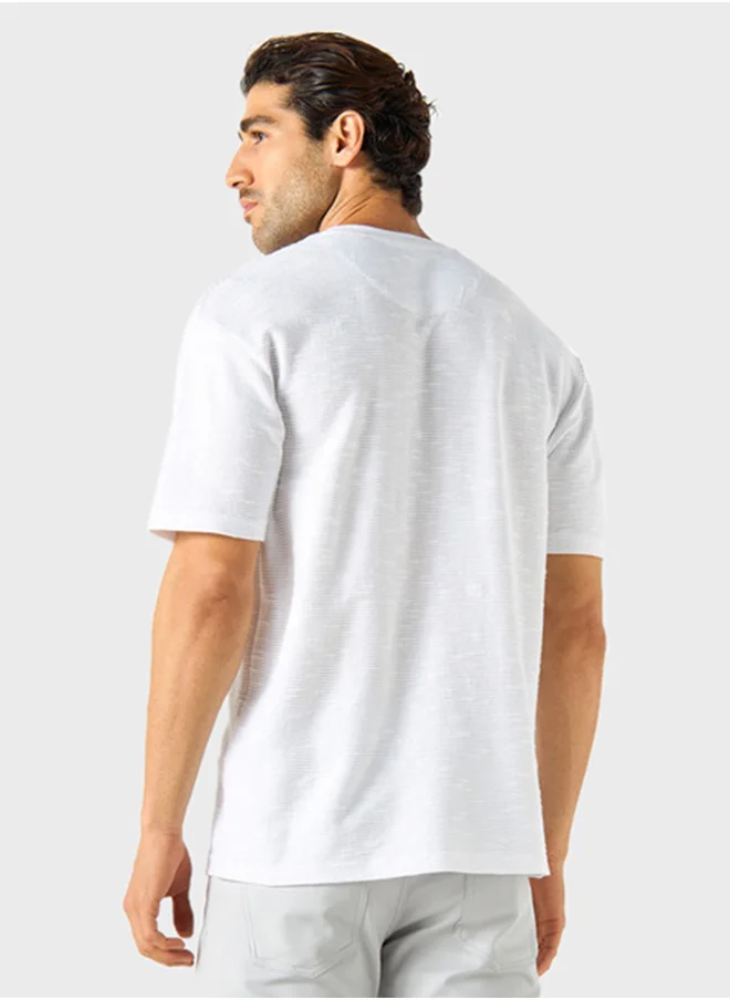 Iconic Textured Crew Neck T-Shirt