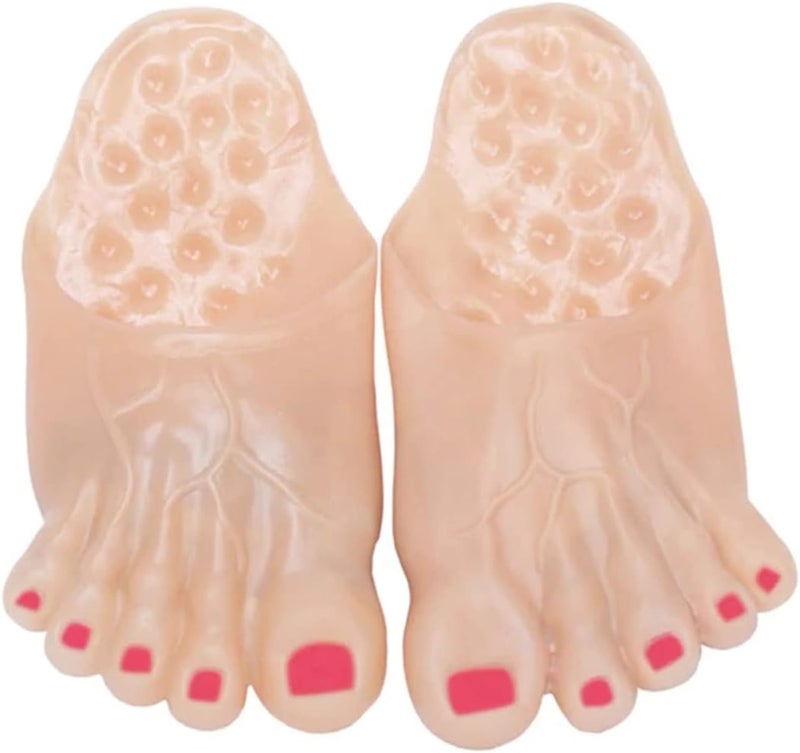 BinaryABC Halloween Jumbo Bare Feet Monster Feet Slippers,Halloween Cosplay Costume Props(Skin Color) - Image 2