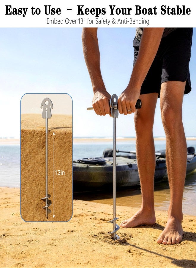 sailpref 17" Sand Anchor for Boats, 316 Stainless Steel Screw in Boat Anchor for Beaches, Shallow Water, Sandbar, Perfect for Jet Skis, Pontoon, and Kayaks, Gift for Boat Owner - Image 4