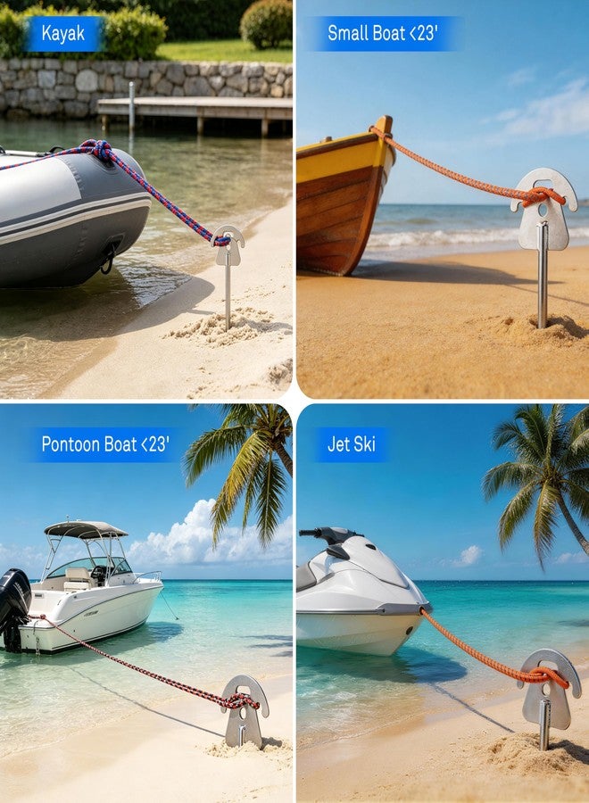 sailpref 17" Sand Anchor for Boats, 316 Stainless Steel Screw in Boat Anchor for Beaches, Shallow Water, Sandbar, Perfect for Jet Skis, Pontoon, and Kayaks, Gift for Boat Owner - Image 5