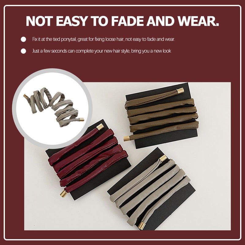 3pcs Stylish Ponytail Hair Tie Ponytail Hairband Ponytail Decor - Image 4