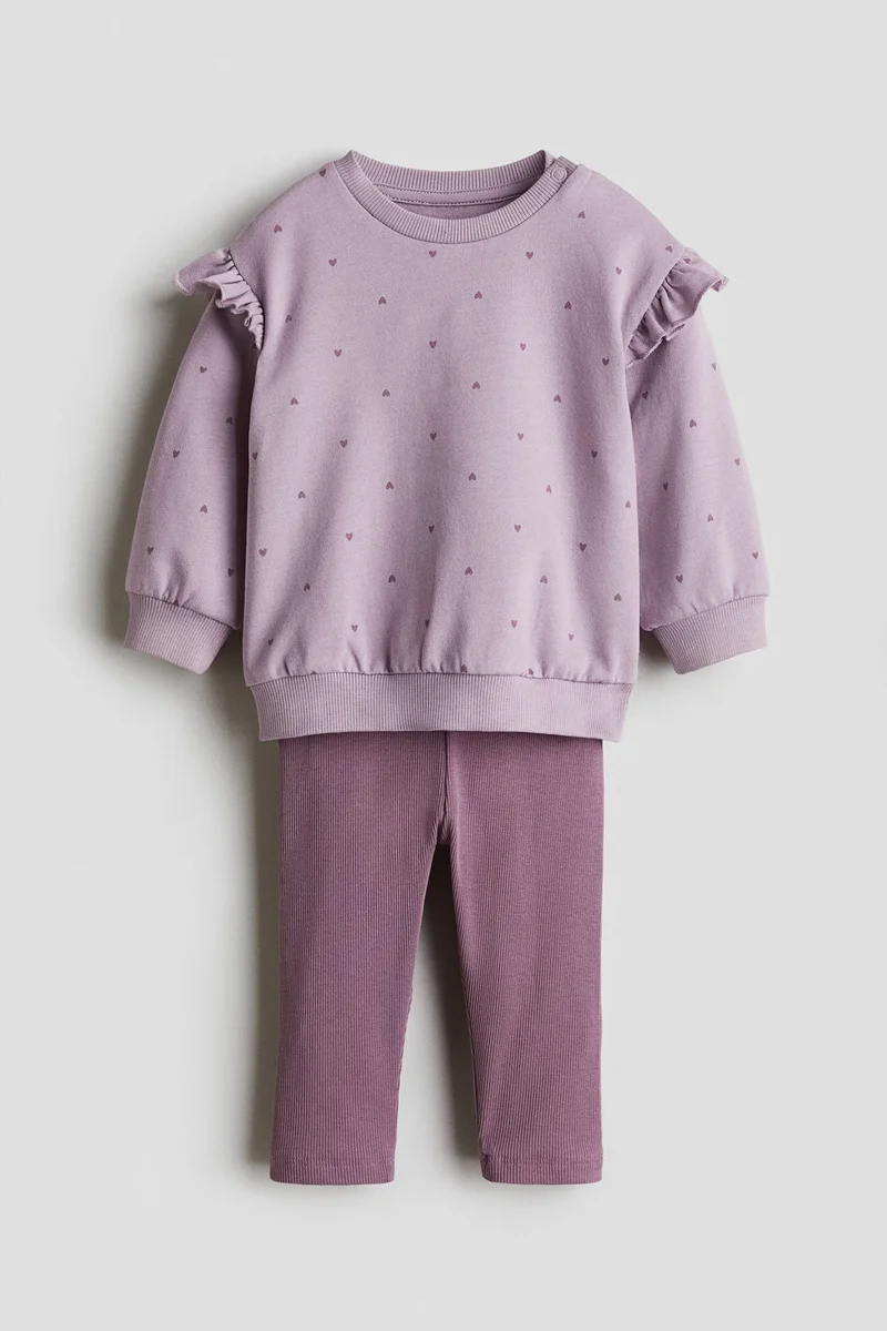 اتش اند ام طقم من سويت شيرت ولغينغز - عبوة من قطعتين