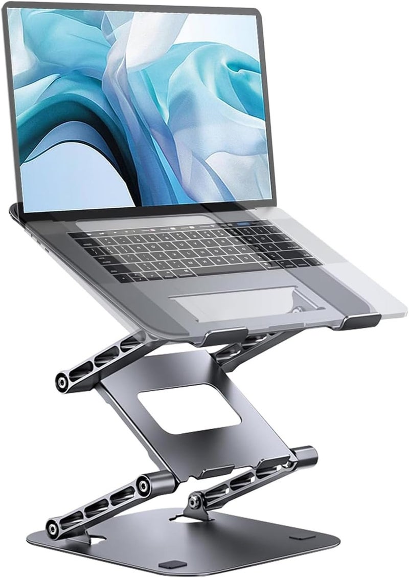 Laptop Riser,Ergonomic Laptop Stand,3-Tier Foldable Laptop Stand,Steel,Can Bear 4KG,Reading and Easy Carrying,for 10-17.3'' Inches Laptop - Image 1