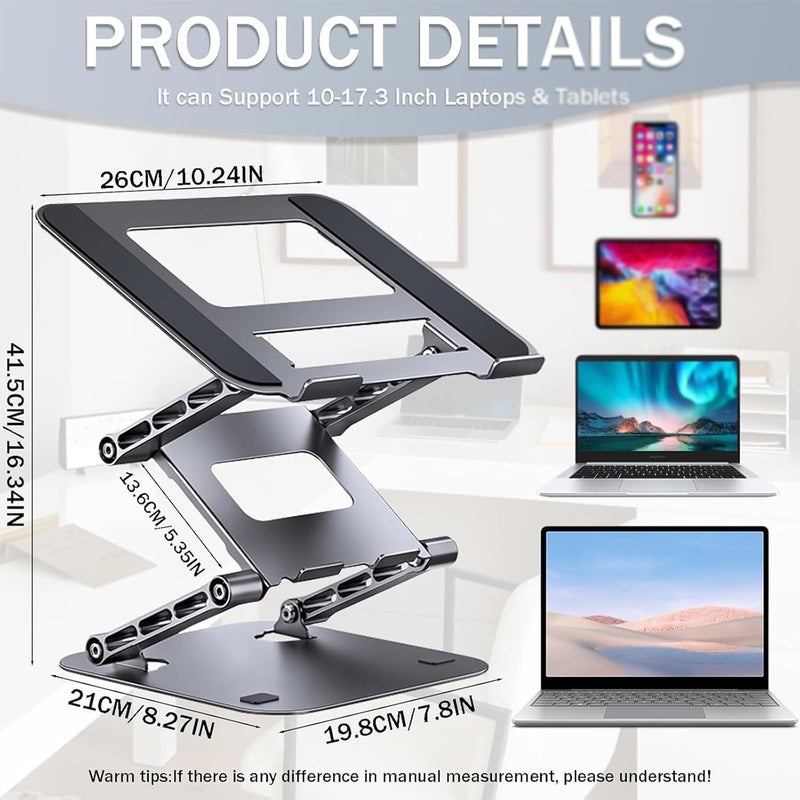 Laptop Riser,Ergonomic Laptop Stand,3-Tier Foldable Laptop Stand,Steel,Can Bear 4KG,Reading and Easy Carrying,for 10-17.3'' Inches Laptop - Image 5