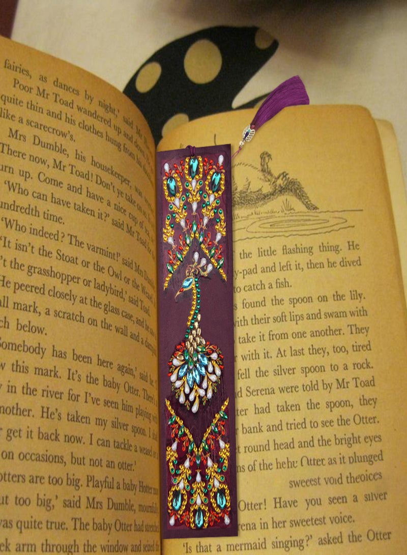 5D Special Shaped Diamond Leather Book Marker with Tassel DIY Embroidery Crafts  - Image 2