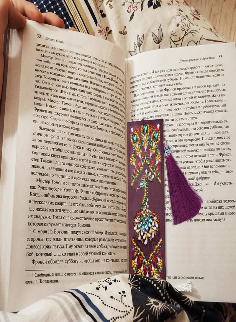 5D Special Shaped Diamond Leather Book Marker with Tassel DIY Embroidery Crafts  - Image 4