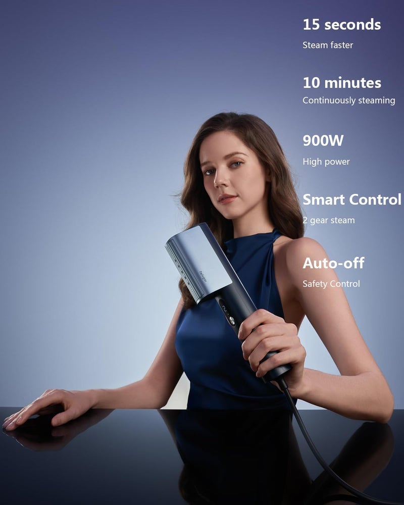 nesugar G3 Pro Smart Handheld Steamer for Clothes â€“ Global Voltage Adaptation, Palm-Sized & Lightweight (0.8lb), Dual Steam Modes, Auto Shut-Off, Travel & Home Double Use (navy blue) - Image 4